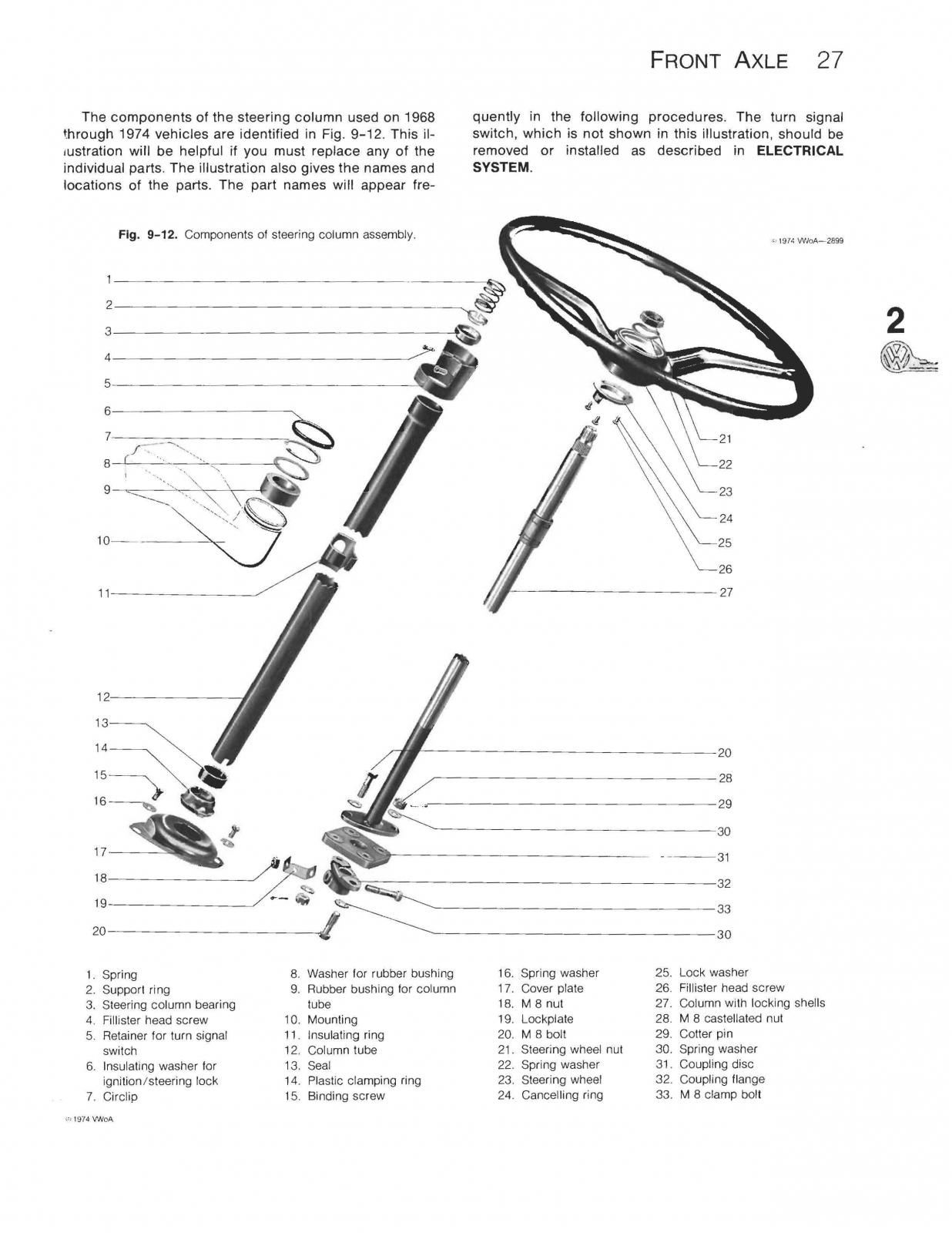 1967 Chevelle Steering Column Exploded View